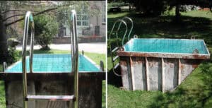 Another dumpster converted into a functional pool.