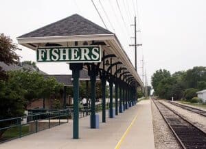 A view of downtown Fishers, Indiana.