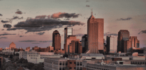 Beautiful view of the Indianapolis skyline.