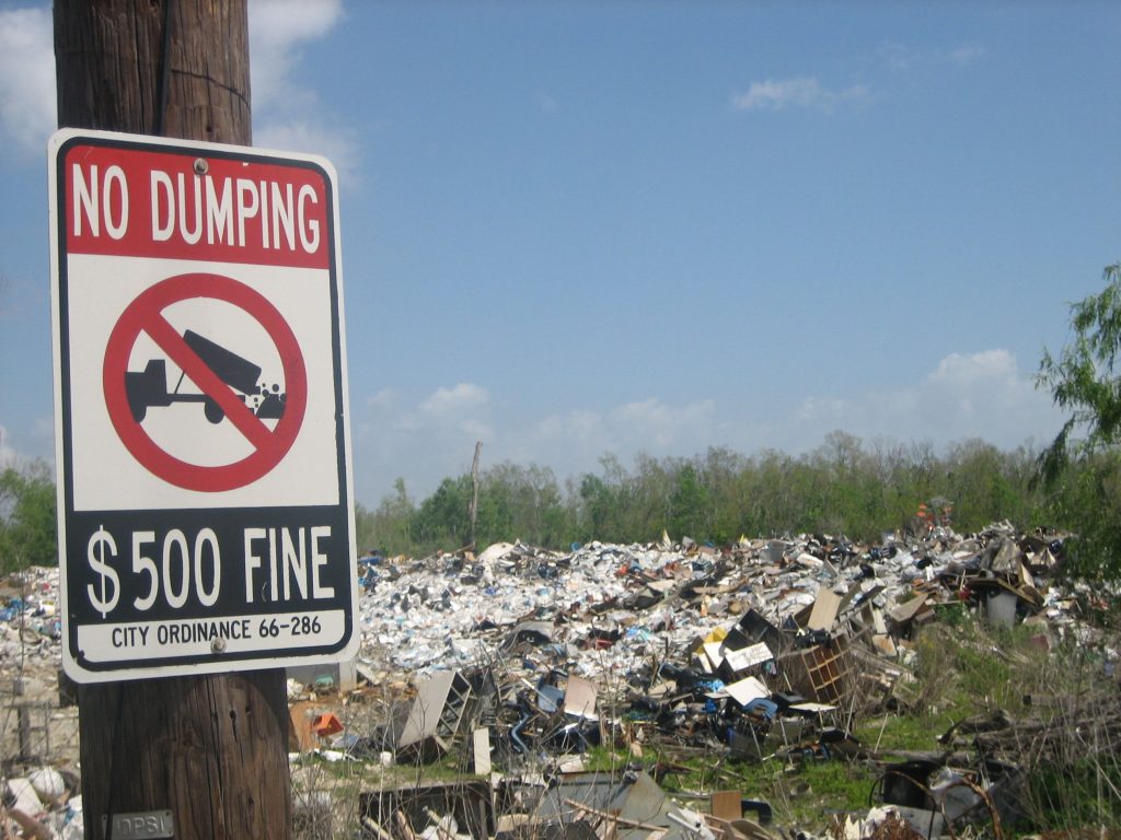 illegal dumping indianapolis sign
