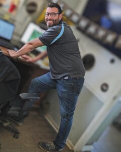 An office employee working at Greenway Dumpster Rentals.